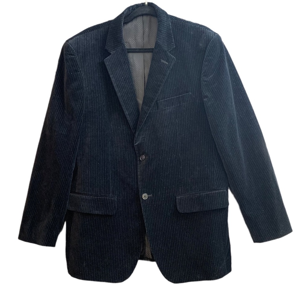 ALFANI velvet men’s black pinstripe blazer/sport coat Size 42R